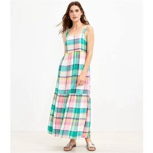Colorful Plaid Maxi Dress